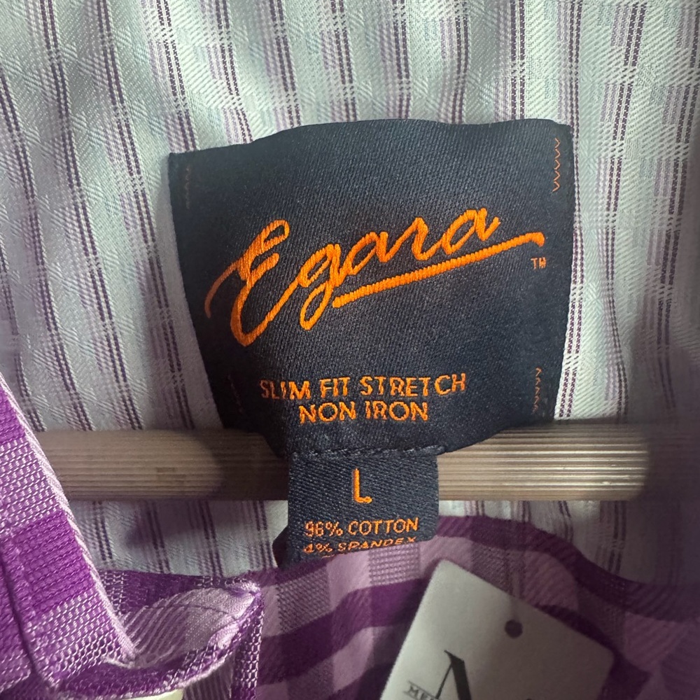 Egara Lavender and White Striped Shirt